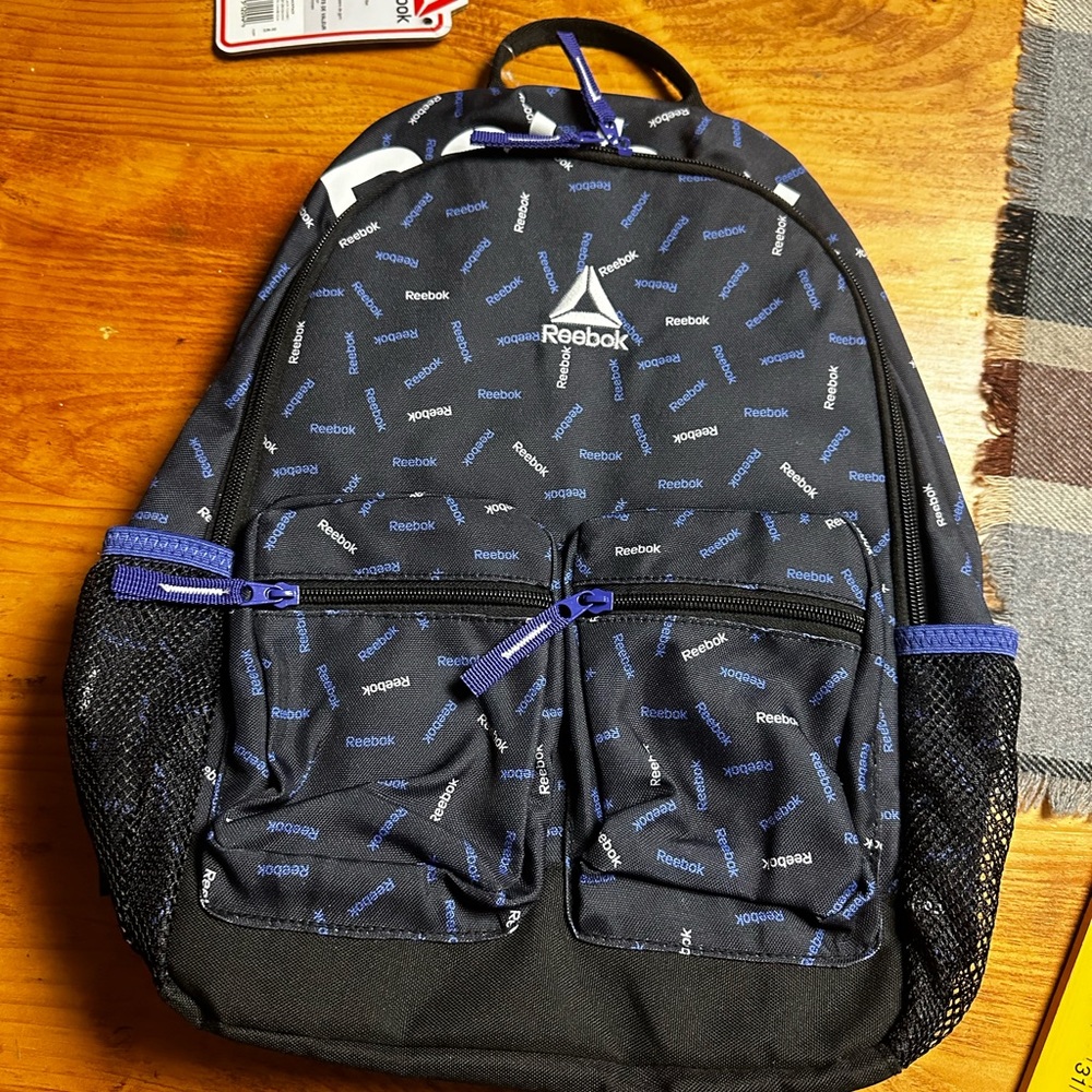 Reebok sienna black and blue backpack unisex